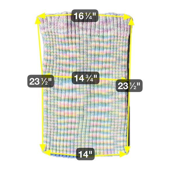 Vintage Sweater Vest Handmade Reversible Crocheted Pastel Stripes Blue Ribbed - Picture 7 of 7